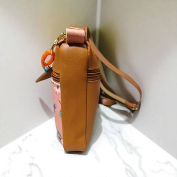 Women Peach Floral Sling Bag Bow Chain Mini Stylish Shoulder Purse 3