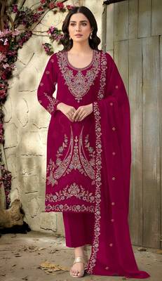 red velvet embroidered sequin suit 1