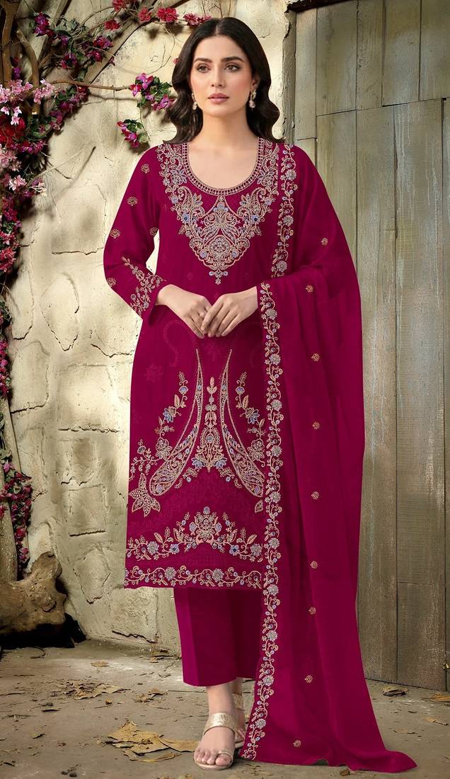 red velvet embroidered sequin suit