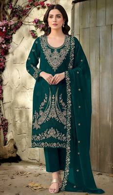 dark green velvet embroidered sequin suit 1