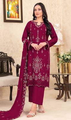 red velvet embroidered sequin suit 1