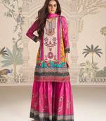 pink crepe gharara suit - full stitched free size