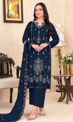 navy blue velvet embroidered sequin suit 1