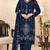 navy blue velvet embroidered sequin suit