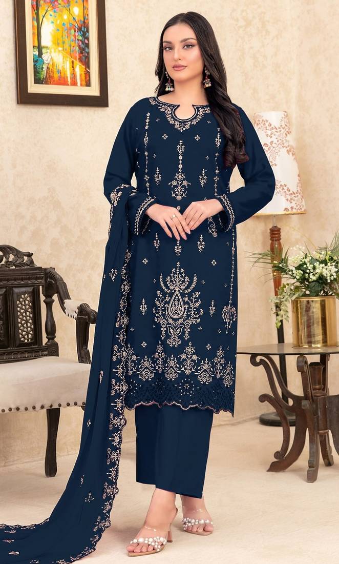 navy blue velvet embroidered sequin suit