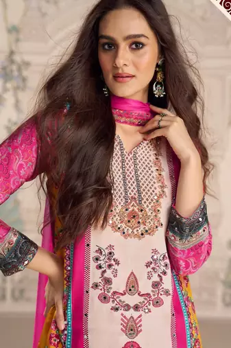 pink crepe gharara suit - full stitched free size