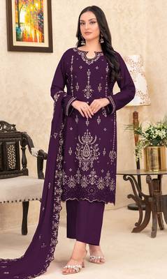 purple velvet embroidered sequin suit 1