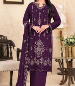 purple velvet embroidered sequin suit