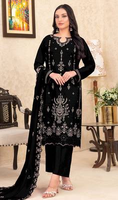 black velvet embroidered sequin suit 1