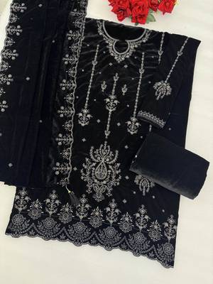 black velvet embroidered sequin suit 2