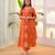 Orange embroidered rayon kurta pant chanderi dupatta