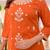Orange embroidered rayon kurta pant chanderi dupatta