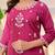 Rani pink embroidered rayon kurta pant chanderi dupatta