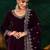 Dark wine velvet a-line kurta pant & dupatta