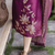Wine printed silk kurti with dupatta