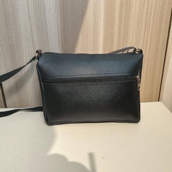 Women Black Checkered Sling Bag Bow Chain Stylish Shoulder Purse 4
