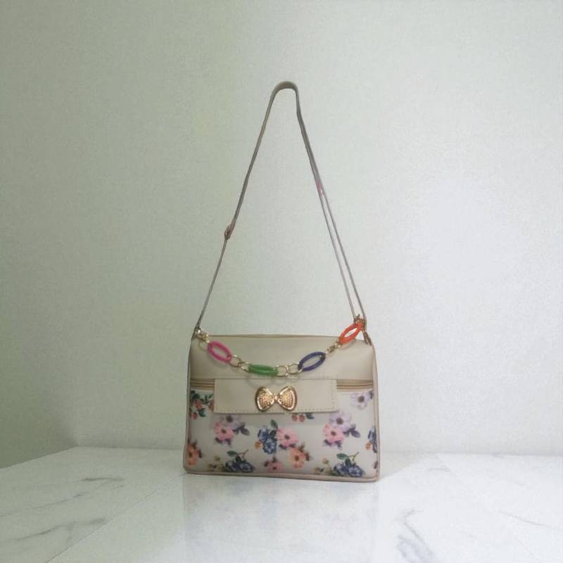 Floral Print Sling Bag for Women with Chain Strap Stylish Handbag