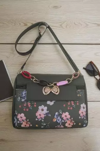 Floral Sling Bag for Women Stylish Chain Strap Crossbody Handbag