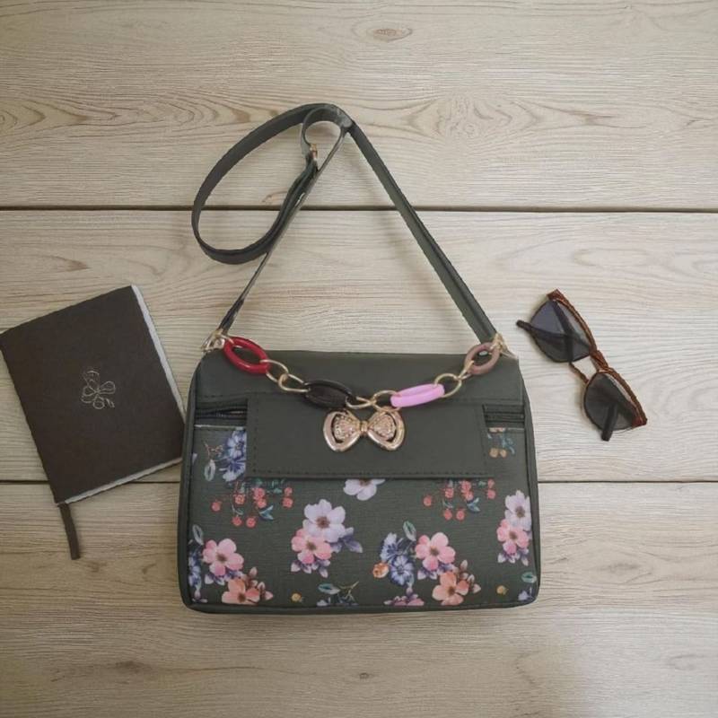 Floral Sling Bag for Women Stylish Chain Strap Crossbody Handbag