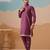 Purple viscose silk thread with sequins embroidered work wedding festival party wear straight kurta with jacket