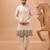 Beige viscose silk premium thread with sequins embroidered work wedding festival party wear straight kurta with jacket
