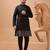 Black viscose silk premium thread with sequins embroidered work wedding festival party wear straight kurta with jacket