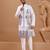 White viscose silk premium thread with sequins embroidered work wedding festival party wear straight kurta with jacket