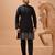 Black viscose silk premium thread with sequins embroidered work wedding festival party wear straight kurta with jacket
