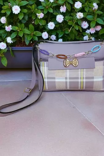 Check Pattern Sling Bag for Women Stylish Crossbody Chain Handbag