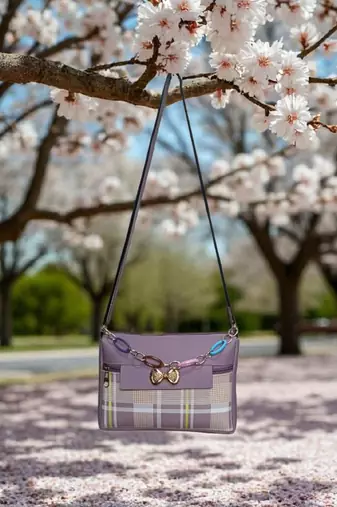 Check Pattern Sling Bag for Women Stylish Crossbody Chain Handbag