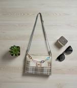 Check Sling Bag for Women Stylish Crossbody Chain Handbag