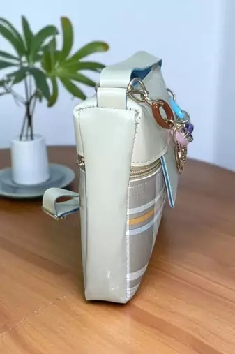 Check Sling Bag for Women Stylish Crossbody Chain Handbag