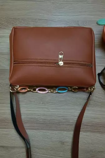 Brown Check Sling Bag for Women Stylish Crossbody Chain Handbag
