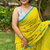 Yellow bengali khadi cotyton saree stylish for women