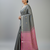 Grey bengali khadi cotyton saree stylish for women
