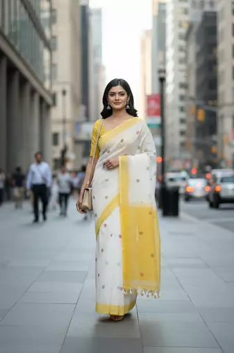 multicolor bengali khadi Cotton saree stylish for women