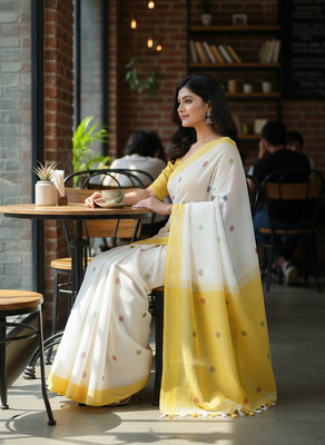 multicolor bengali khadi Cotton saree for women 2
