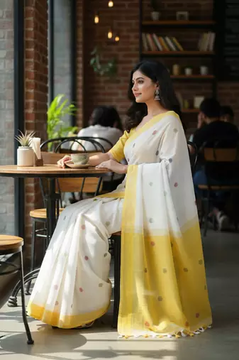 multicolor bengali khadi Cotton saree for women