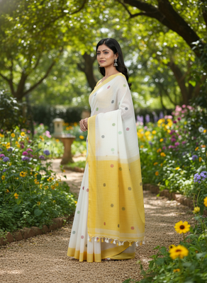 multicolor bengali khadi Cotton saree for women 3