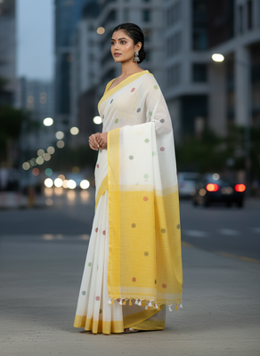 multicolor bengali khadi Cotton saree for women 4