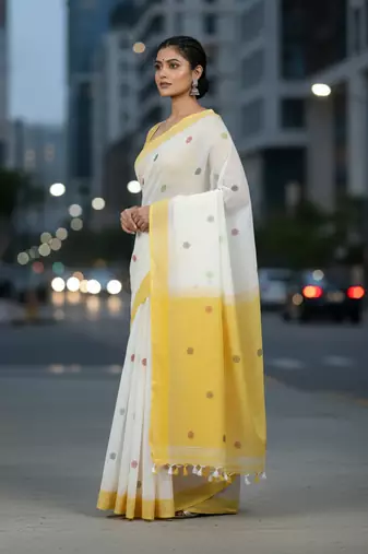 multicolor bengali khadi Cotton saree for women