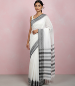 White bengali khadi cotyton saree stylish for women