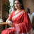red bengali khadi cotyton saree stylish for women