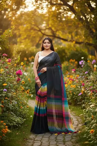 Black bengali khadi cotyton saree stylish for women
