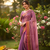 Lavender bengali khadi cotyton saree stylish for women