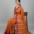 Orange bengali khadi cotyton saree stylish for women