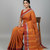 Orange bengali khadi cotyton saree stylish for women