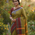 Green bengali khadi cotyton saree stylish for women