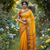 Yellow bengali khadi cotyton saree stylish for women
