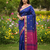Blue bengali khadi cotyton saree stylish for women